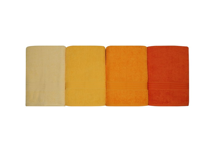 Aucune Juego de 4 toallas de baño - 70 x 140 cm - Amarillo Aucune Juego de 4 toallas de baño - 70 x 140 cm - Amarillo